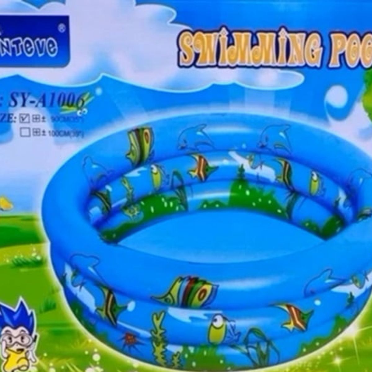 ANGELES DEL HOGAR - Piscina Inflable Para niños 3 Anillos 120cm Azul