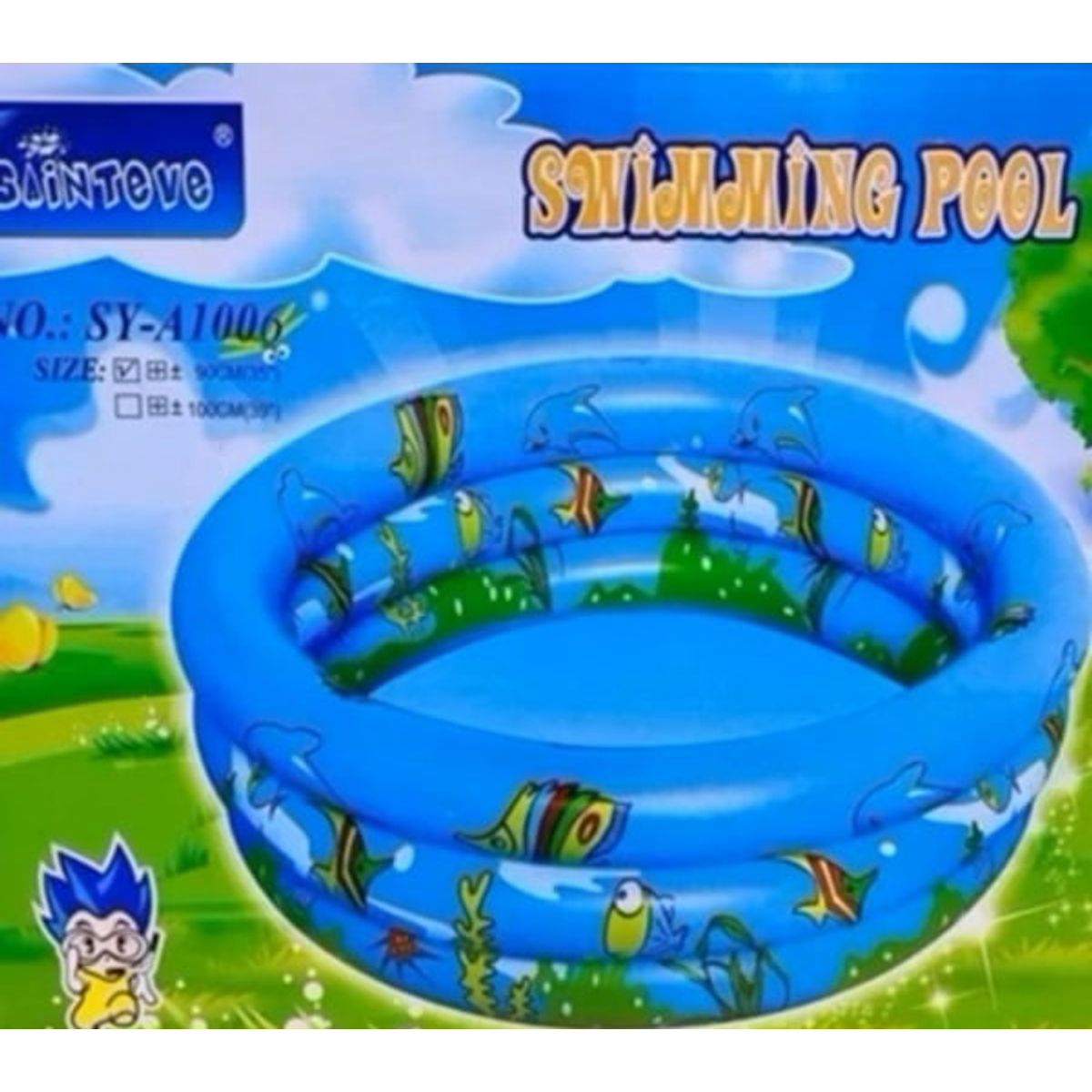 ANGELES DEL HOGAR - Piscina Inflable Para niños 3 Anillos 120cm Azul