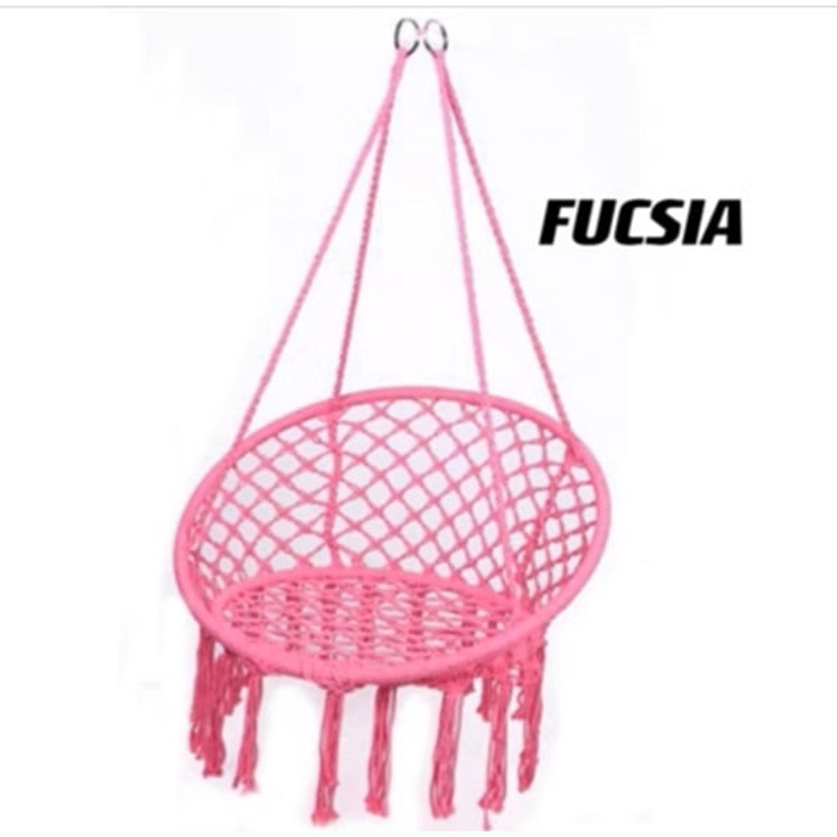 ANGELES DEL HOGAR - Silla Tejida Hamaca Colgante Jardín Terraza Columbio Rosada