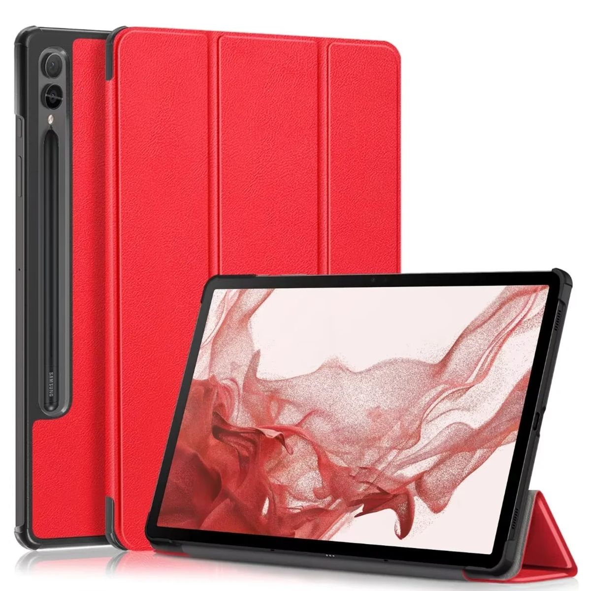 GENERICO - Funda Inteligente compatible con Samsung Galaxy Tab S9 FE+ Rojo