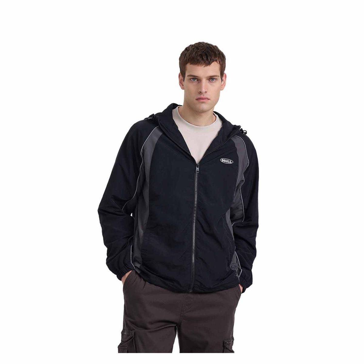 FASHION'S PARK - Chaqueta Hombre Cortaviento Negro Fashion's Park