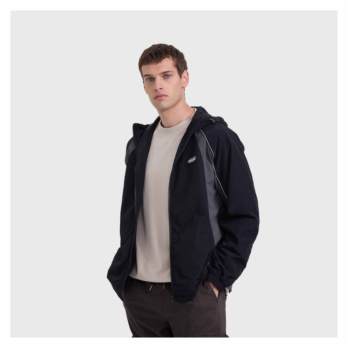 FASHION'S PARK - Chaqueta Hombre Cortaviento Negro Fashion's Park