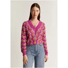 SCALPERS - Sweater Punto Calados Ondas Purple