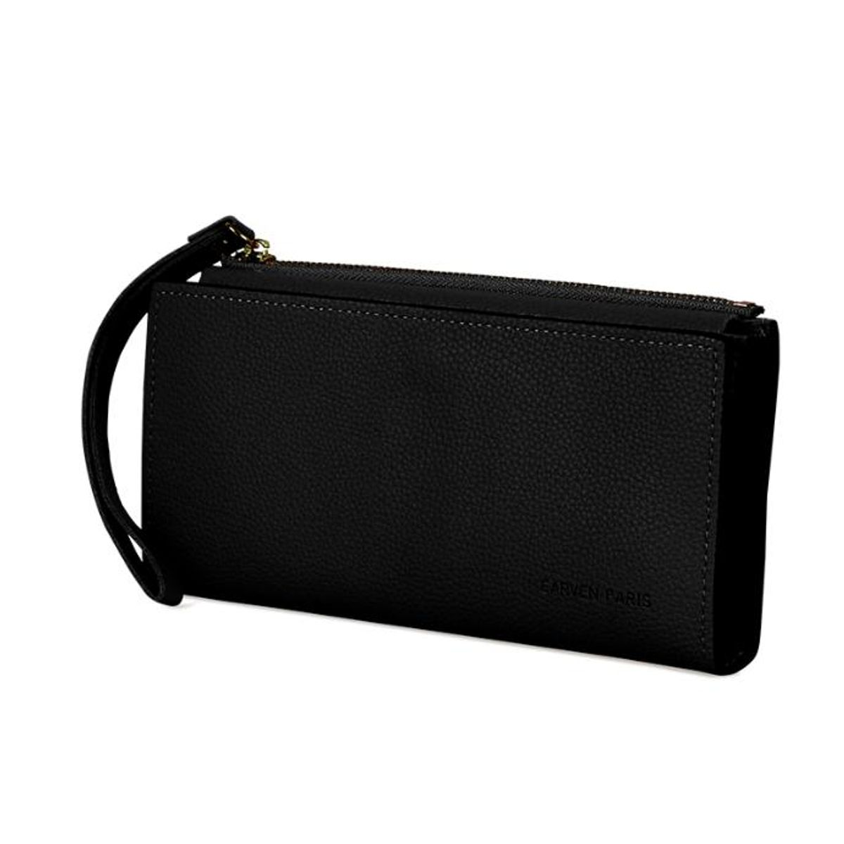 CARVEN - 2 Billeteras de mujer Delia negra y taupe Carven
