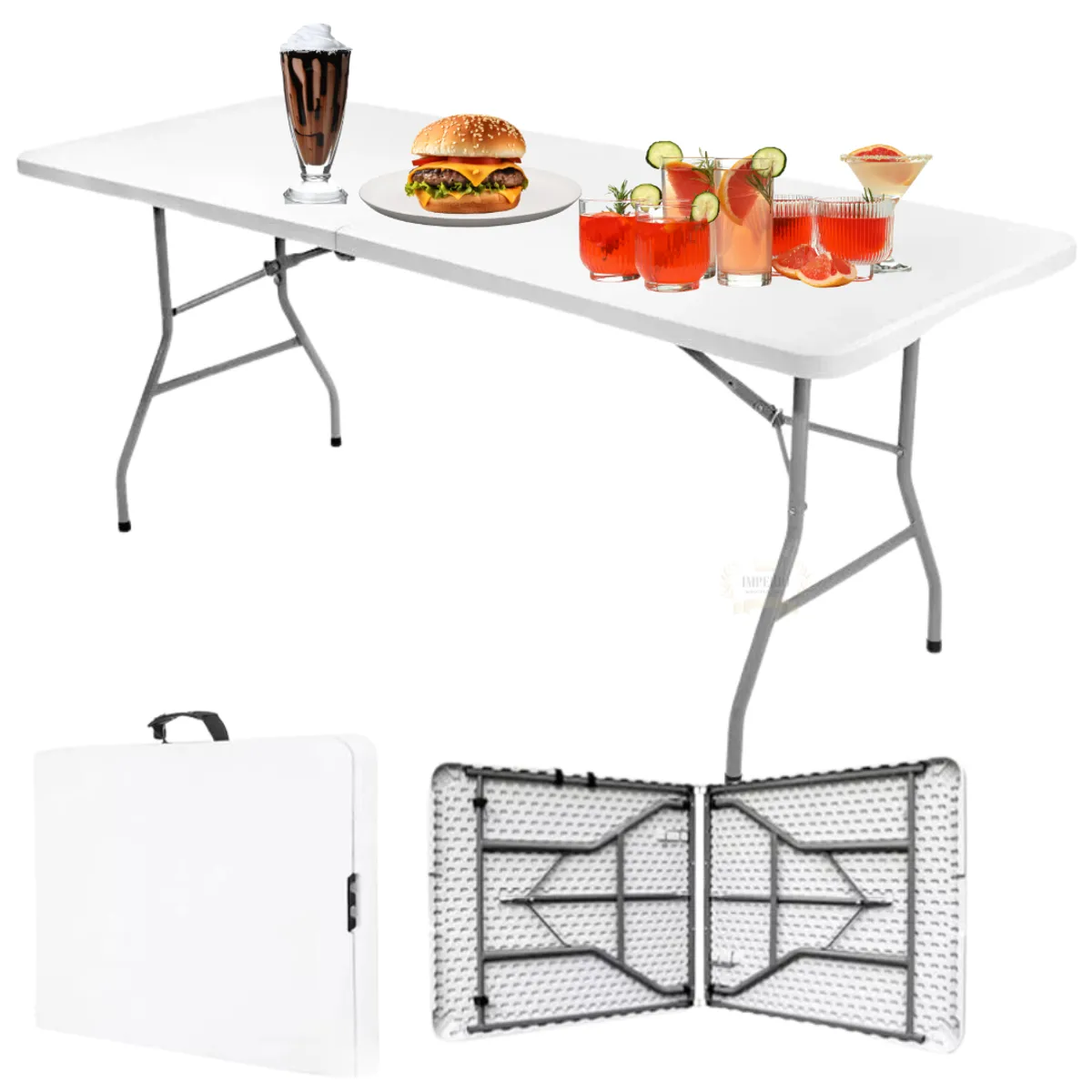 GENERICO - Mesa Plegable Blanca Oferta Portatil Camping