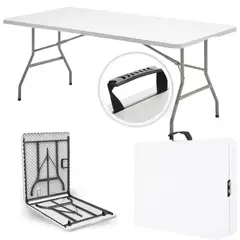 GENERICO - Mesa Plegable Tipo Maleta 180 cm blanco