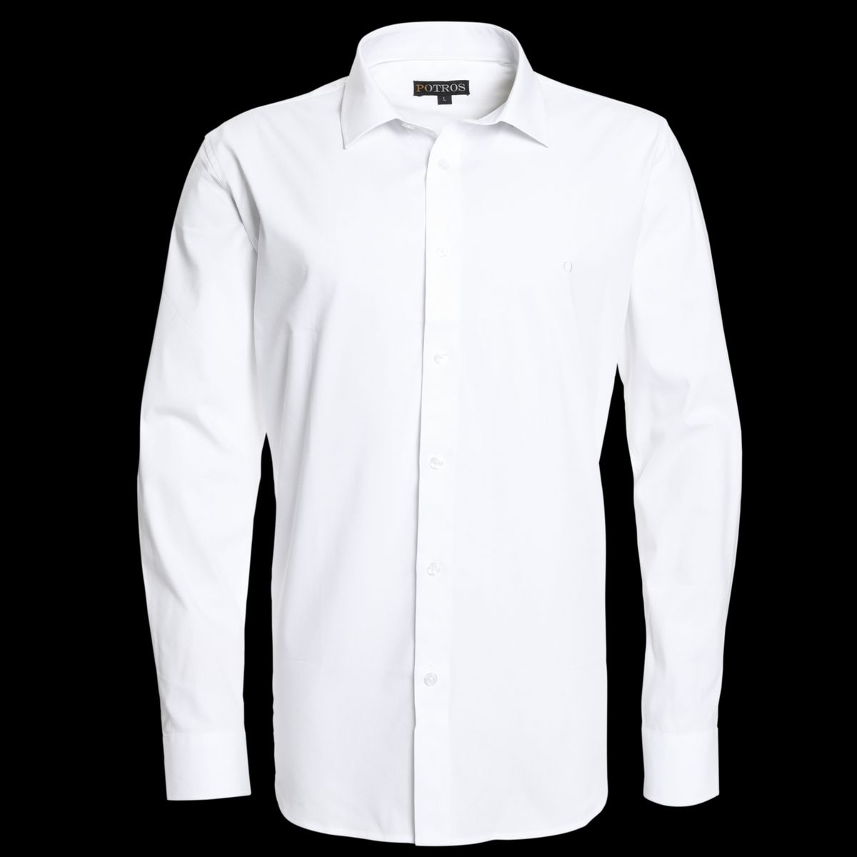 POTROS - Camisa Celeste Hombre Manga Larga Slim Fit Lisa Gran Vía POTROS