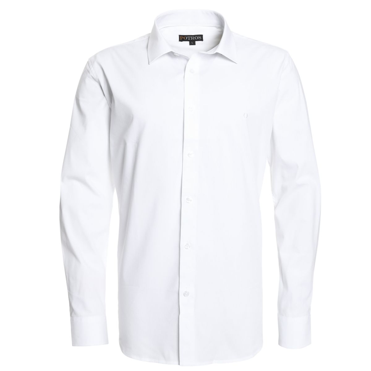 POTROS - Camisa Celeste Hombre Manga Larga Slim Fit Lisa Gran Vía POTROS