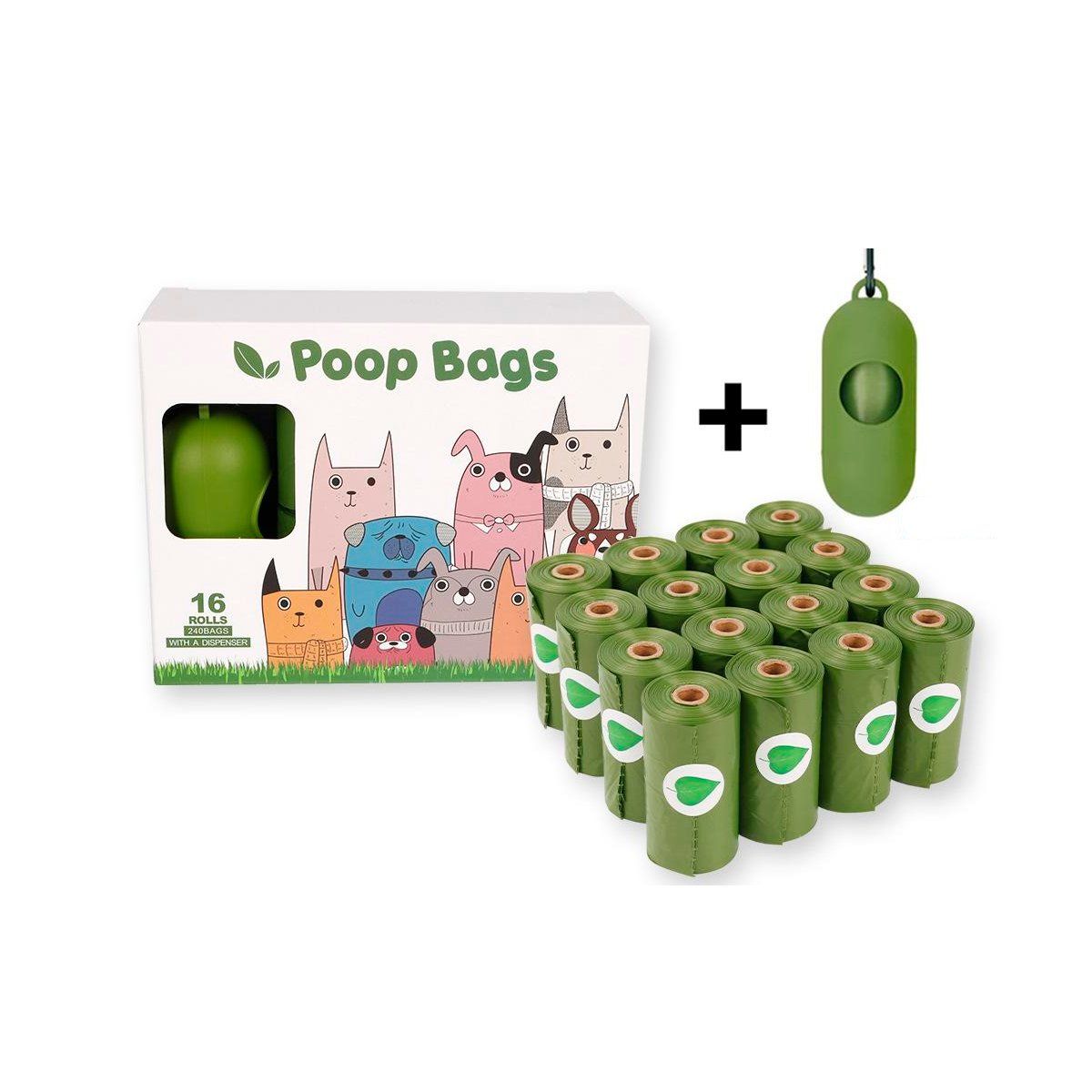 GENERICO - Bolsas Ecologica Desecho De Mascotas 16 Rollos 240 Bolsas Biodegradable