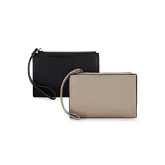 CARVEN - 2 Billeteras de mujer Adara negra y beige