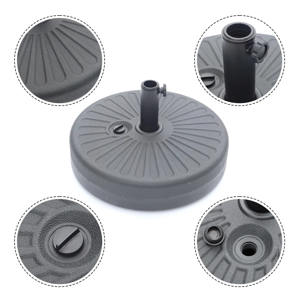 NOVAHUS - Base Redonda Para Quitasol Novahus 21 kg Negro