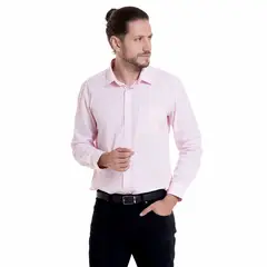POTROS - Camisa Rosa Manga Larga Algodón Serrano
