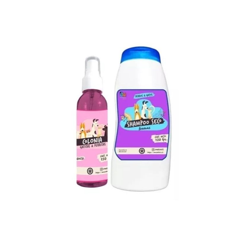 MASCOKITS - Kit Para Gato Shampoo Seco  Colonia Frambuesa-Fruitilicious.