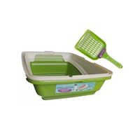 Arenero Ó Bandeja Sanitaria Con Borde Pala Para Gatos Verde