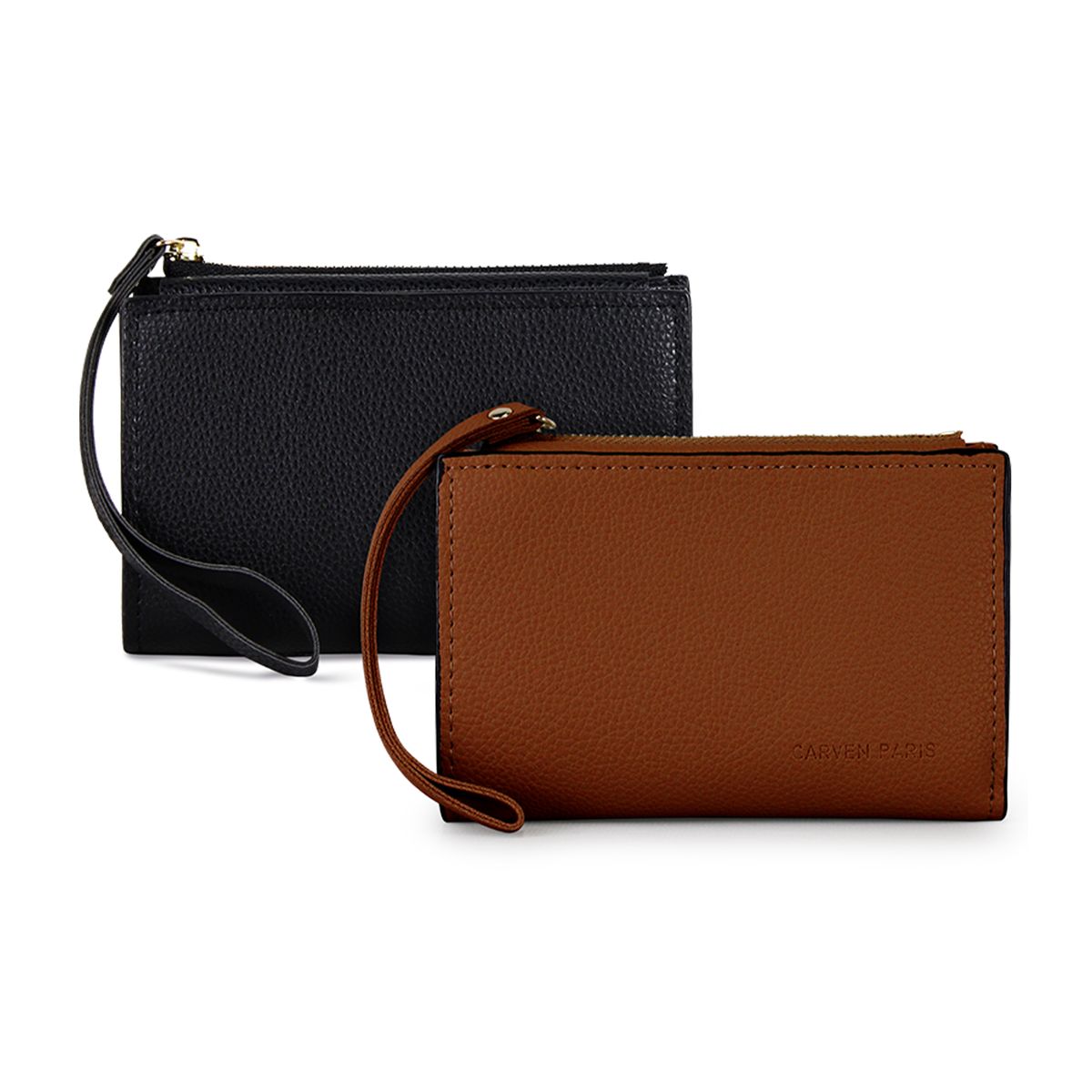 CARVEN - 2 Billeteras de mujer Adara negra y brown Carven