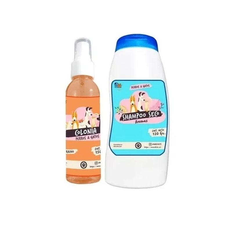 MASCOKITS - Kit Para Gato Shampoo Seco  Colonia Durazno-Coco.