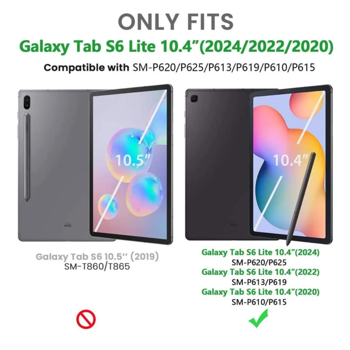 GENERICO - Funda Smart Cover Para Tablet Samsung S6 Lite 10.4 - Negro