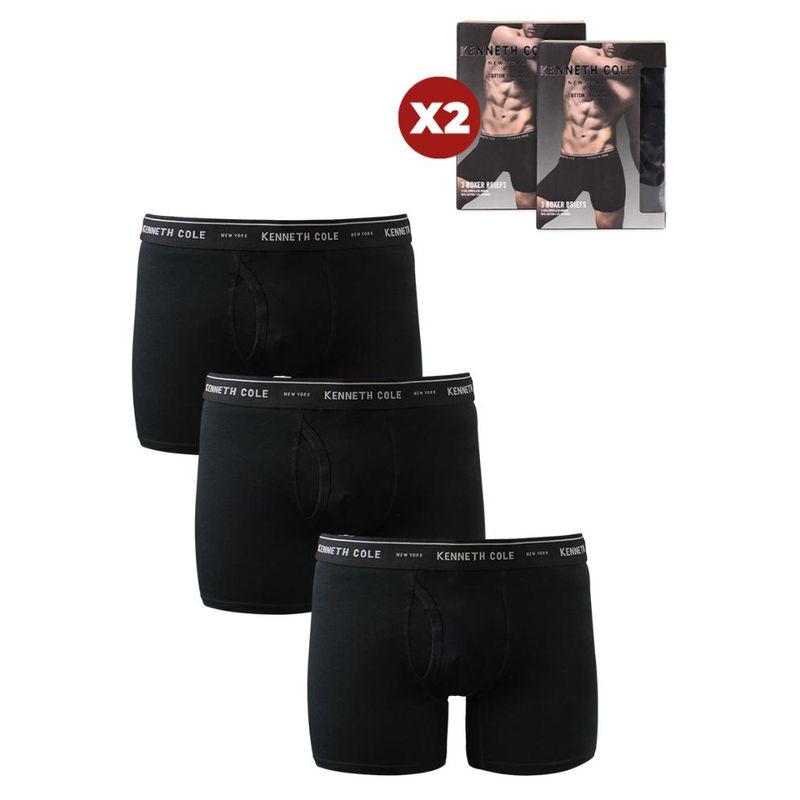 KENNETH COLE - Pack 6 Boxer talla L negros Kenneth Cole