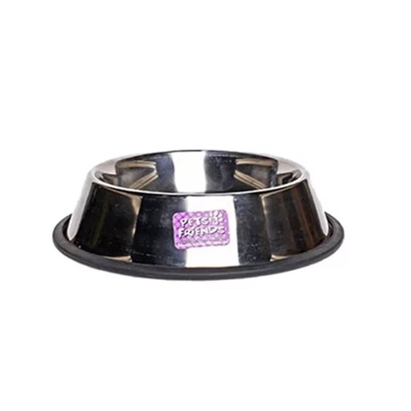 GENERICO - Plato Acero Inoxidable P Perro O Gato 300ml Antideslizante