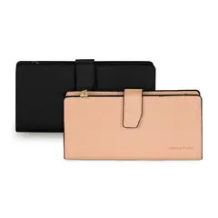 CARVEN - 2 Billeteras de mujer Vesta negra y Pink