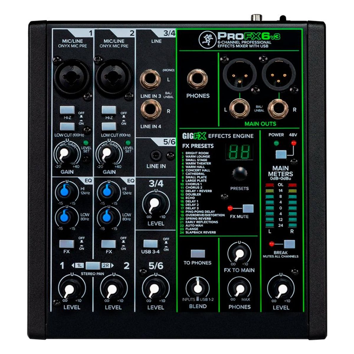 MACKIE - Mixer Mackie Analogico 6 Canales Usb CFx PROFX6V3