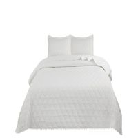 Quilt Verano Primavera - Cubrecama King con Pompones B7