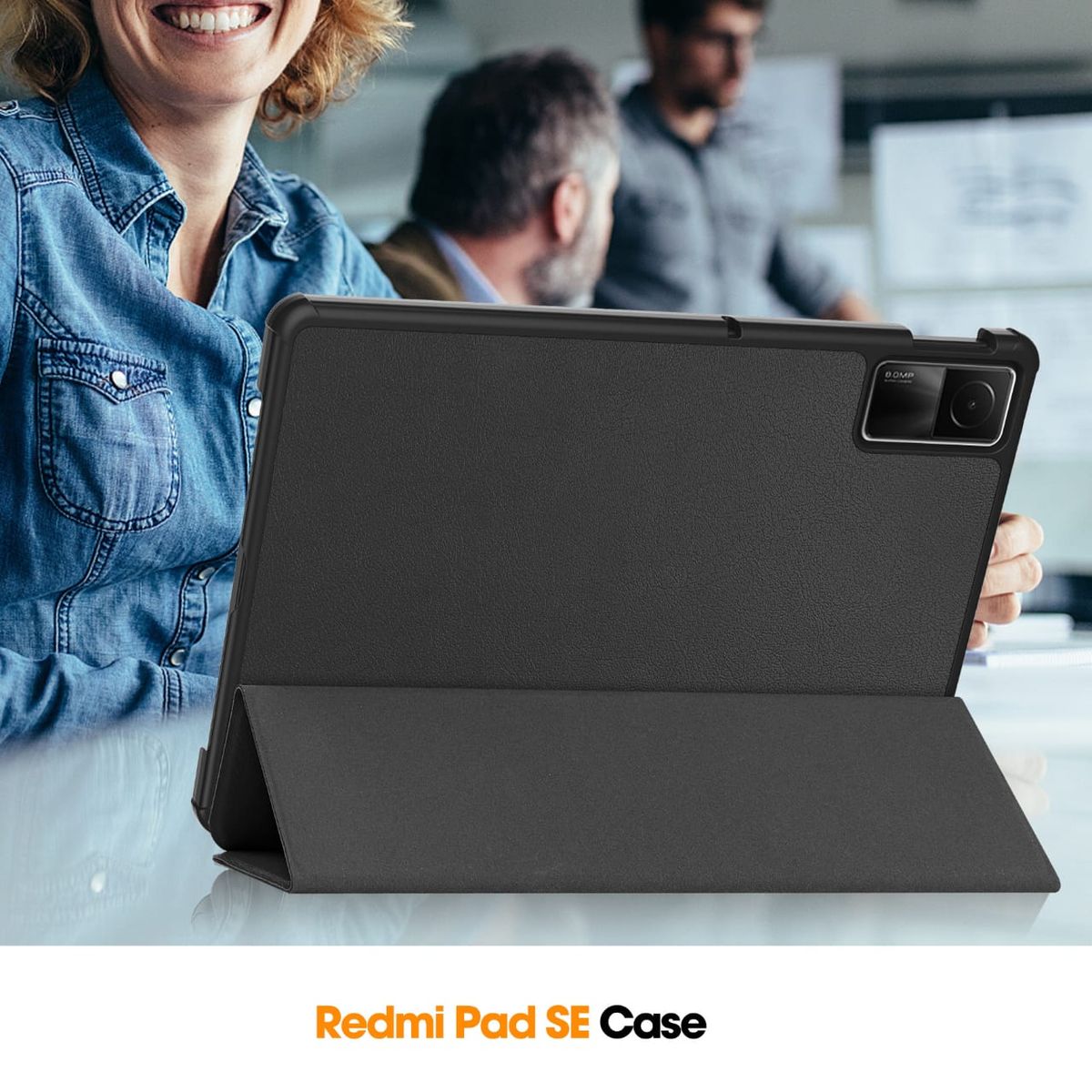 GENERICO - Funda Inteligente compatible con Xiaomi Redmi Pad SE Negro