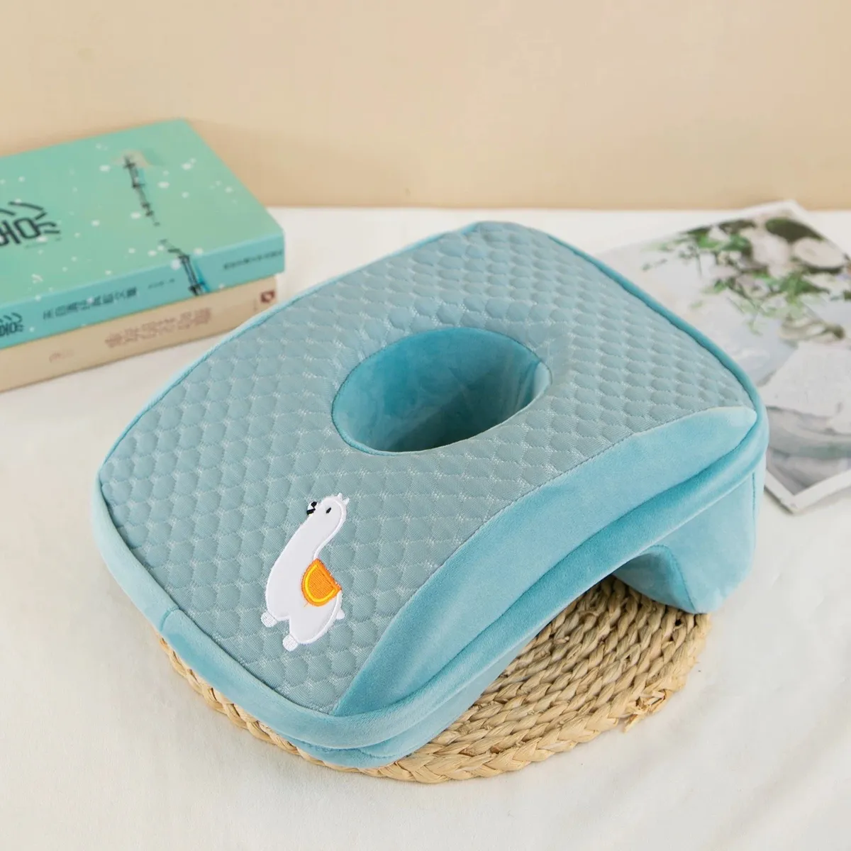 GENERICO - Almohada Ergonómica para Siestas de oficina AZUL