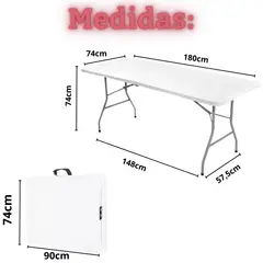 GENERICO - Mesa Plegable Tipo Maleta Blanco Camping