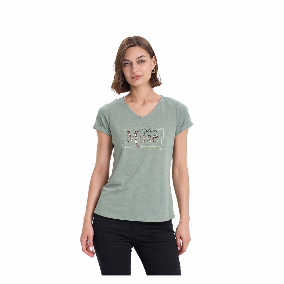 FASHION'S PARK - Polera Mujer Print Verde Fashion's Park