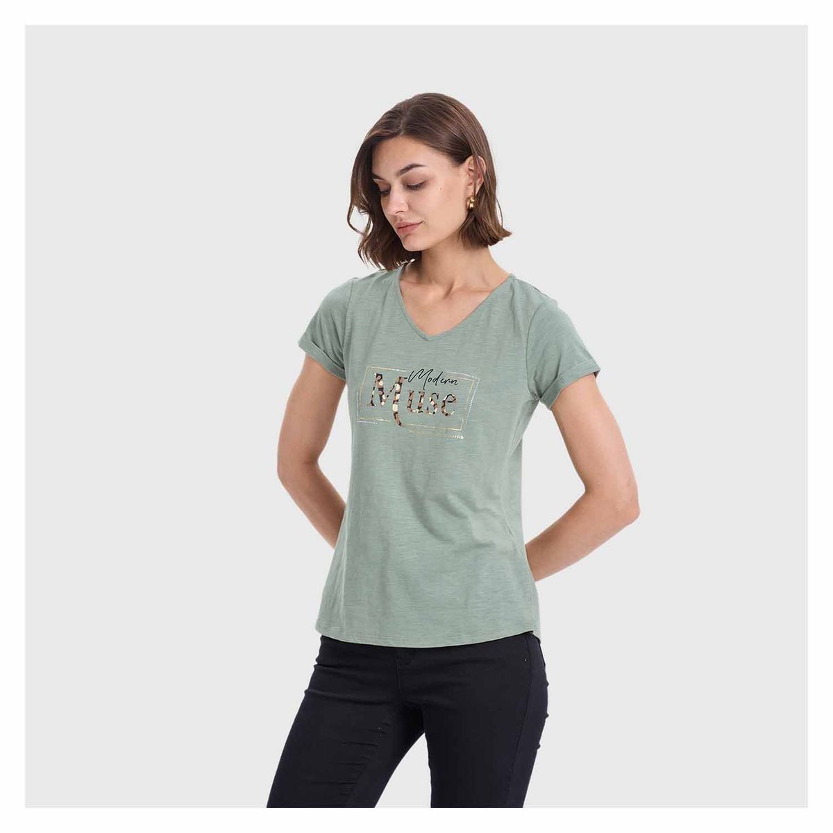 FASHION'S PARK - Polera Mujer Print Verde Fashion's Park