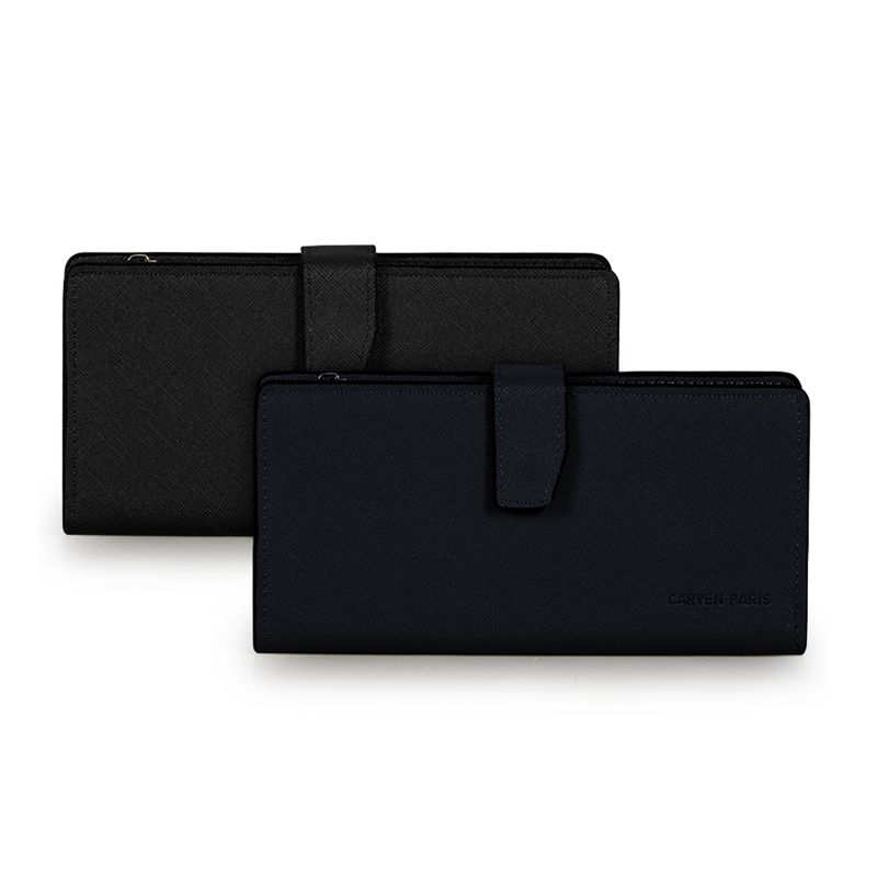 CARVEN - 2 Billeteras de mujer Vesta negra y azul Carven
