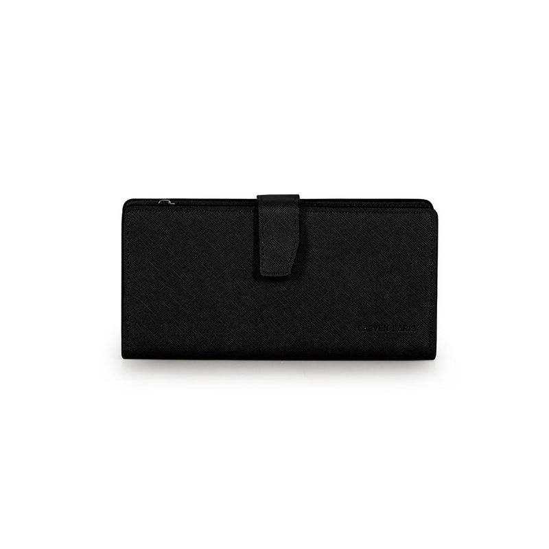 CARVEN - 2 Billeteras de mujer Vesta negra y taupe Carven
