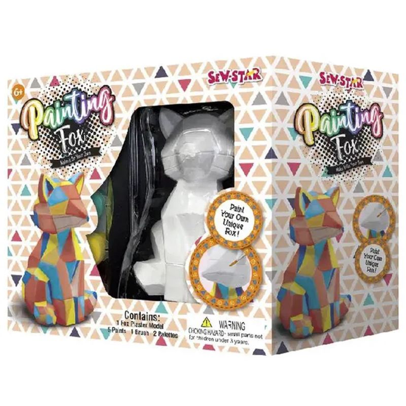SEW STAR - Kit manualidades de zorrito en yeso para pintar