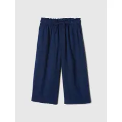 GAP - Pantalón Toddler Niña Lino Azul