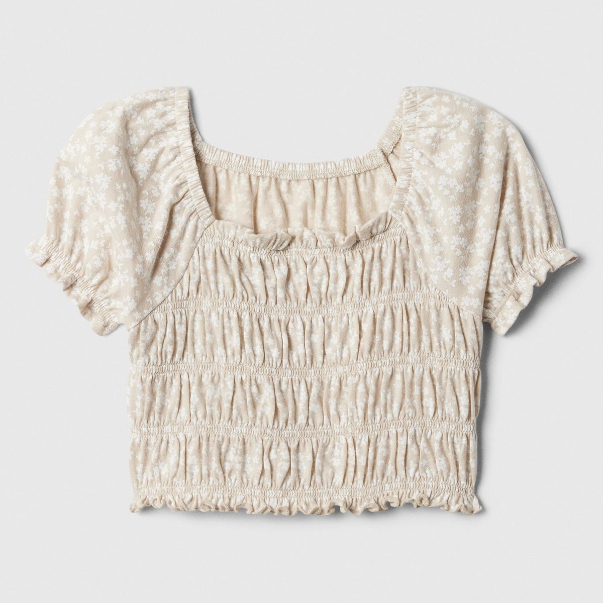 GAP - Blusa Toddler Niña Manga Puff Beige GAP