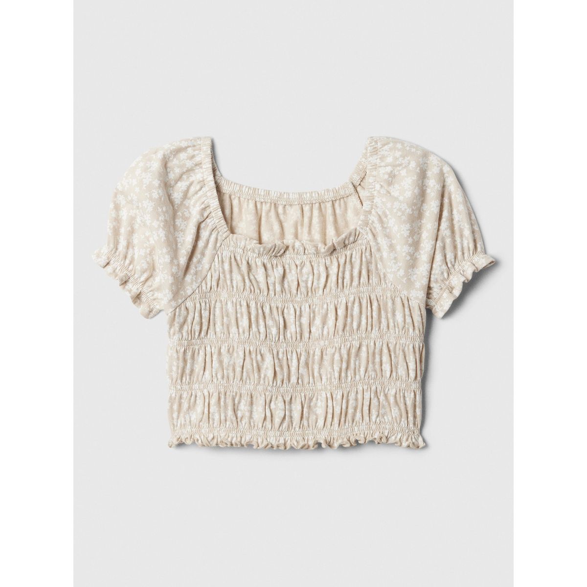 GAP - Blusa Toddler Niña Manga Puff Beige GAP