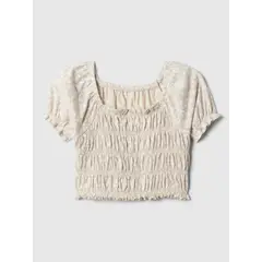 GAP - Blusa Toddler Niña Manga Puff Beige GAP_.
