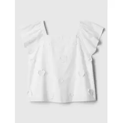 GAP - Blusa Toddler Niña Manga Flutter Blanco