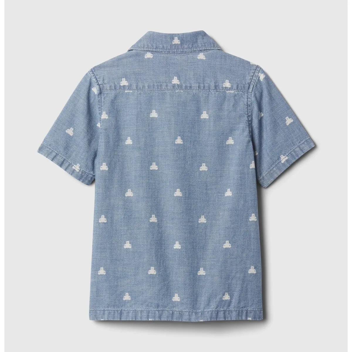 GAP - Camisa Toddler Niño Print Denim Manga Corta Azul GAP