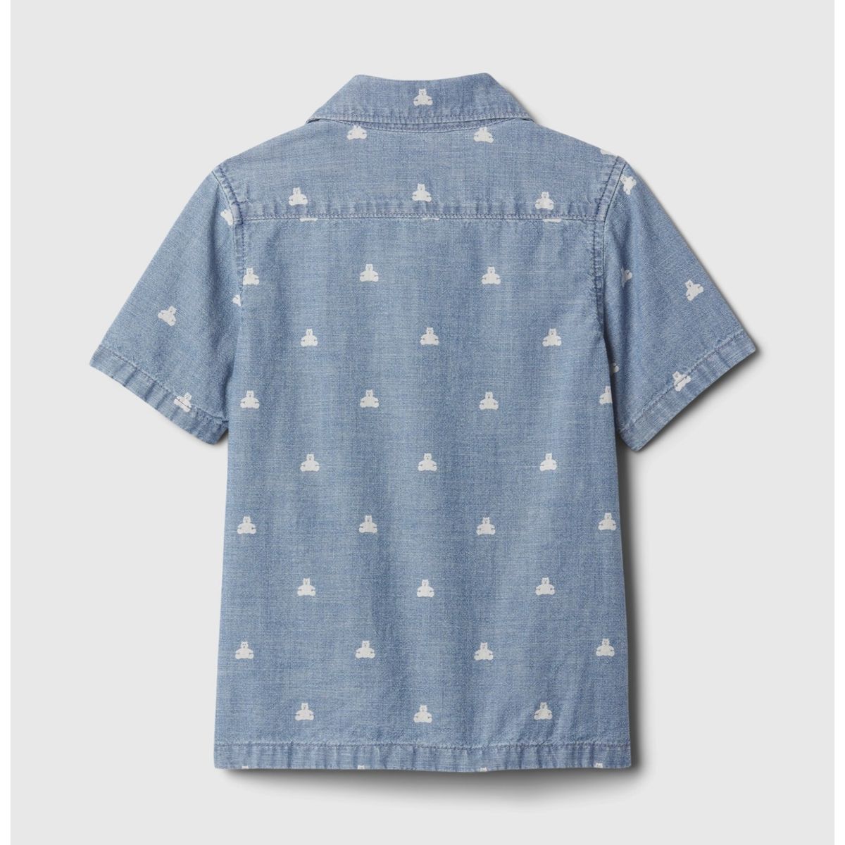 GAP - Camisa Toddler Niño Print Denim Manga Corta Azul GAP