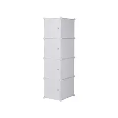 GENERICO - Organizador Closet Ropero Hogar 4 Módulos 127x32x44 CM Blanco