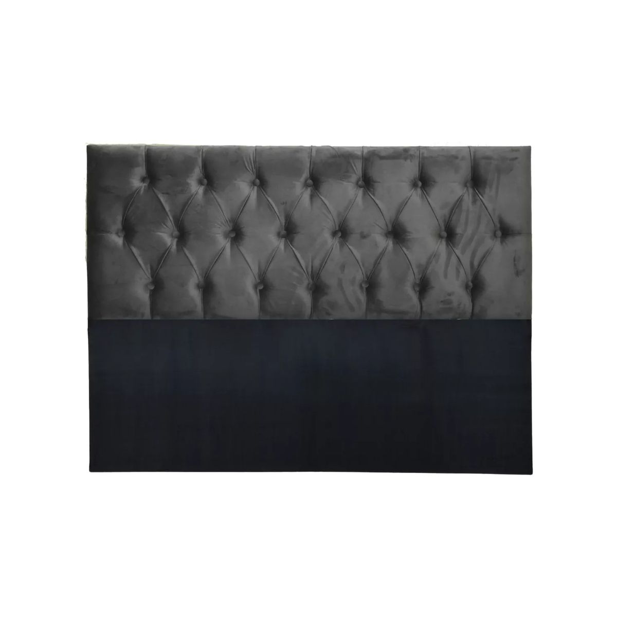 IMPORTCLICK - Respaldo Super King Piso Capitone Premiun 200x140 CM Gris Oscuro Felpa IMPORTCLICK