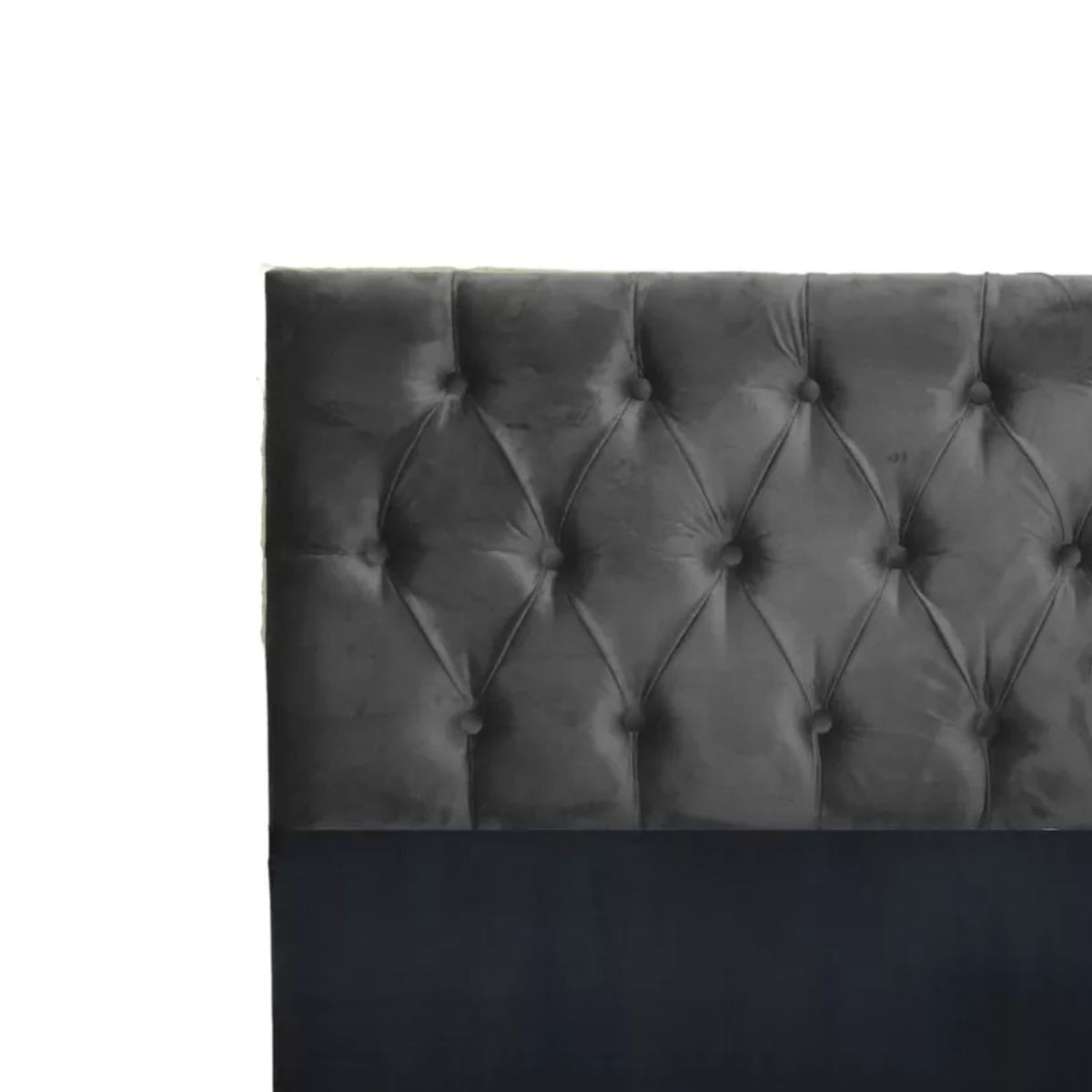 IMPORTCLICK - Respaldo Super King Piso Capitone Premiun 200x140 CM Gris Oscuro Felpa IMPORTCLICK