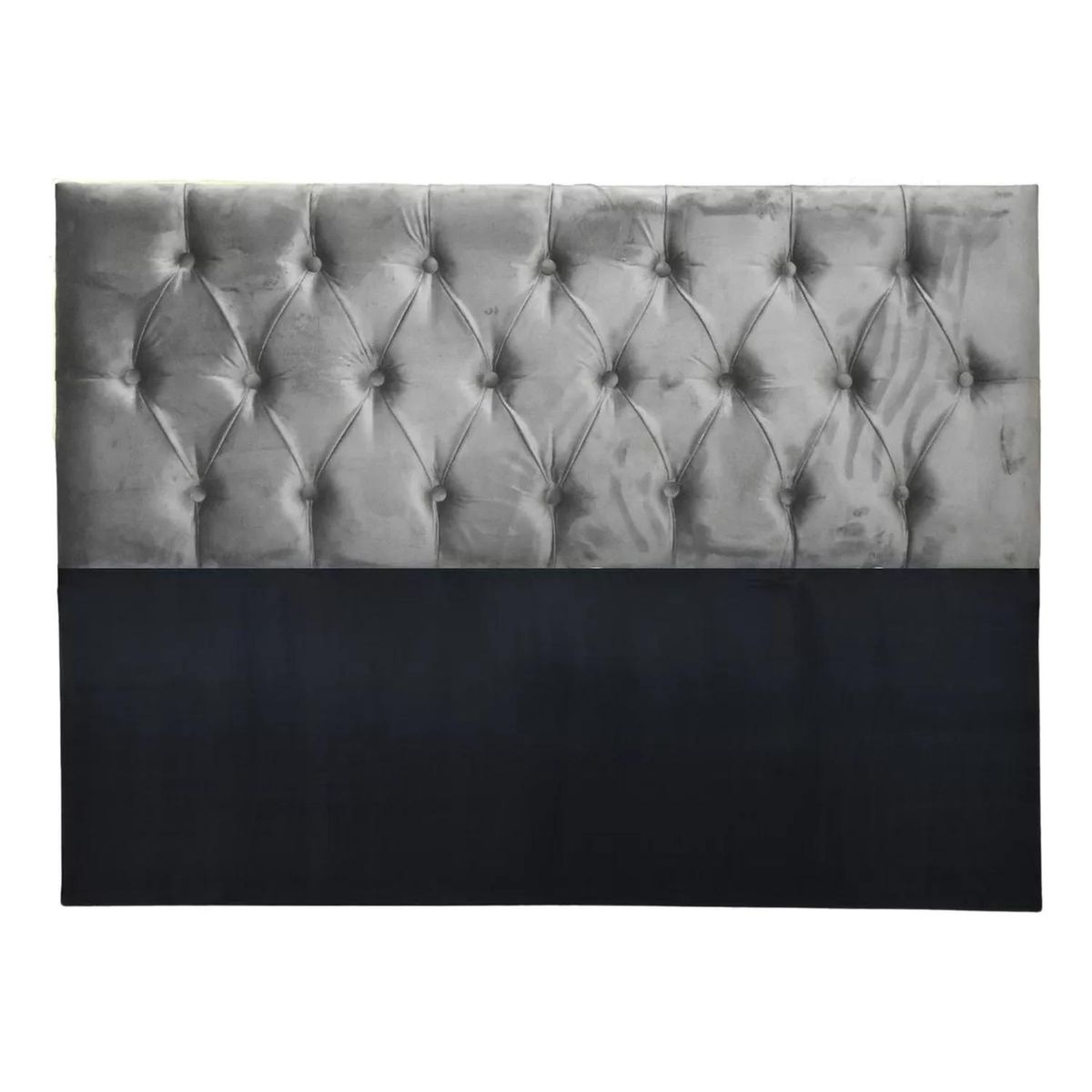 IMPORTCLICK - Respaldo 2 Plazas Piso Capitone Premium 150x140 CM Gris Claro Felpa IMPORTCLICK