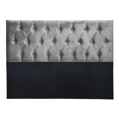 IMPORTCLICK - Respaldo 2 Plazas Piso Capitone Premium 150x140 CM Gris Claro Felpa