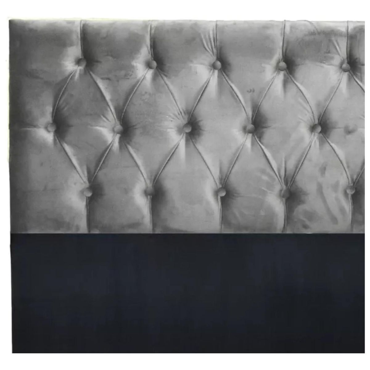 IMPORTCLICK - Respaldo 2 Plazas Piso Capitone Premium 150x140 CM Gris Claro Felpa IMPORTCLICK