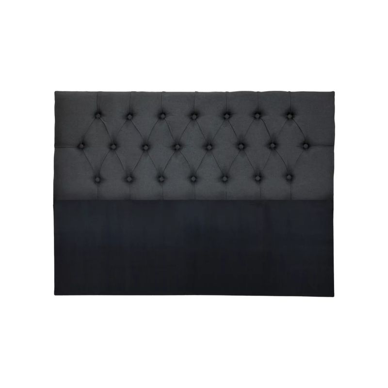 IMPORTCLICK - Respaldo King Piso Capitone Premiun 180x140 CM Gris Oscuro Lino IMPORTCLICK