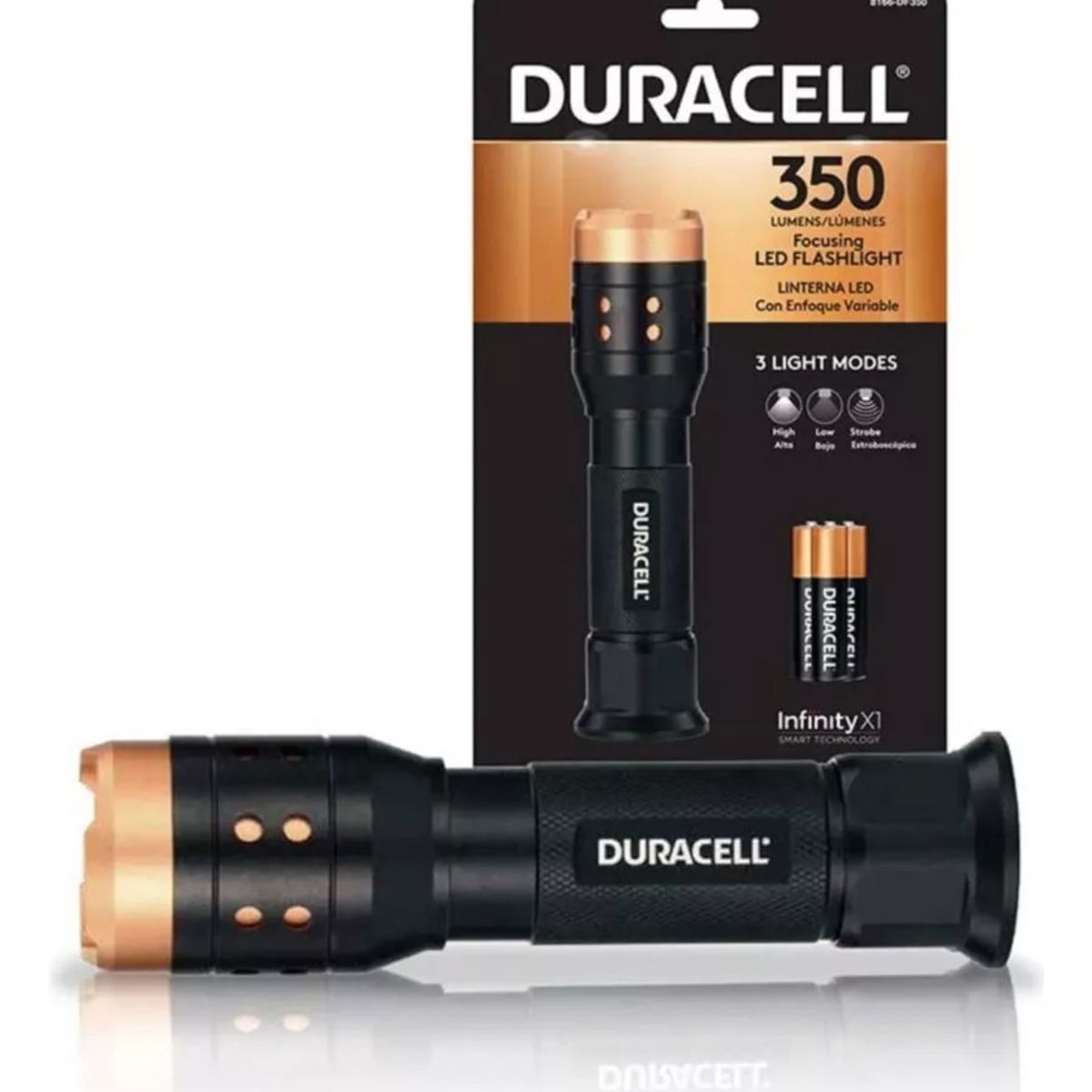 DURACELL - Linterna Led Duracell 350 Lumens Con Enfoque Variable Zoom