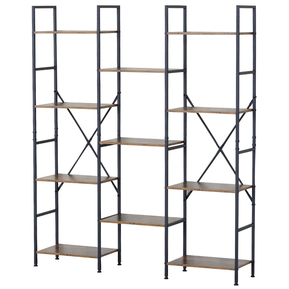 NOVAHUS - Estante Multinivel Industrial Café 150x125x27 cm.